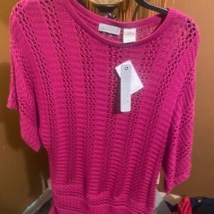 See through pink blouse